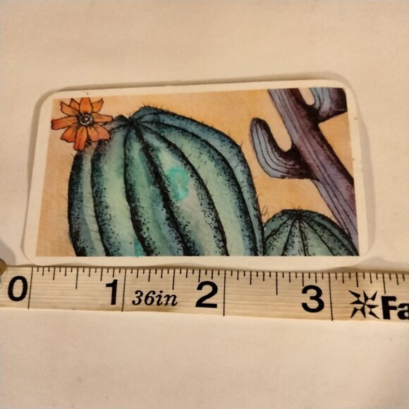 Cactus Illustration Art Card Southwest Green 2 x 3 Inch - Picture 2 of 3